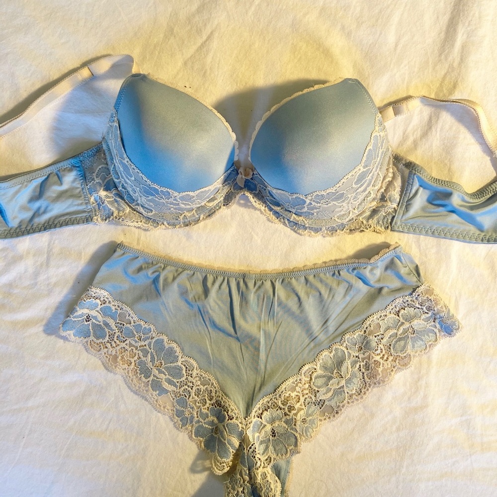 Adore Me Baby Blue Bra Set